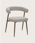 Lot de 4 chaises Agda en tissu et pieds métal