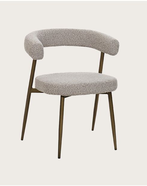 Lot de 4 chaises Agda en tissu et pieds métal