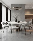 Lot de 4 chaises Agda en tissu et pieds métal