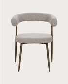 Lot de 4 chaises Agda en tissu et pieds métal