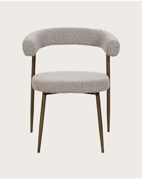 Lot de 4 chaises Agda en tissu et pieds métal