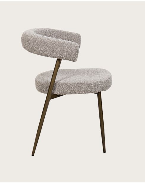 Lot de 4 chaises Agda en tissu et pieds métal