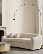 Curve - Canapé arrondi 3 places en tissu bouclé cream