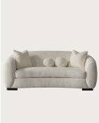 Curve - Canapé arrondi 3 places en tissu bouclé cream