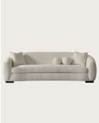 Curve - Canapé arrondi 3 places en tissu bouclé cream