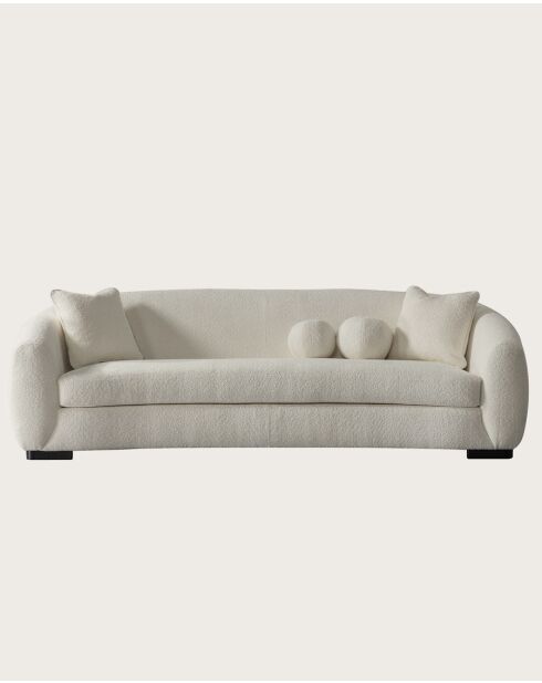 Curve - Canapé arrondi 3 places en tissu bouclé cream