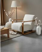 Rima - Fauteuil en bois massif chêne et en lin