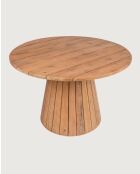 Capelle - Table de jardin ronde en teck recycle