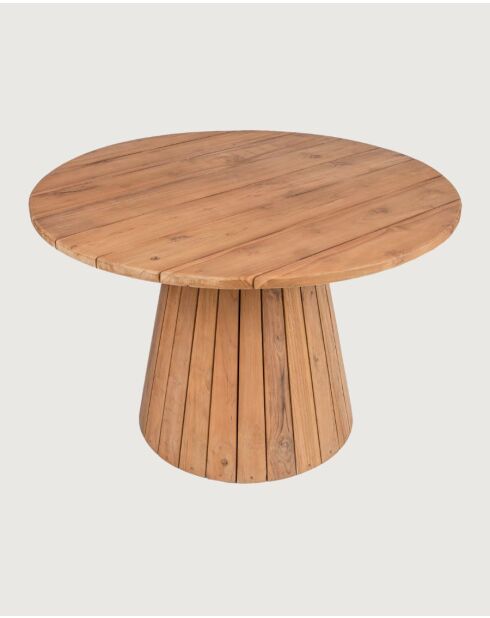 Capelle - Table de jardin ronde en teck recycle
