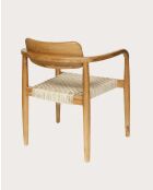 Lot de 2 chaises Kimo en teck massif et corde beige- marron