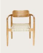 Lot de 2 chaises Kimo en teck massif et corde beige- marron