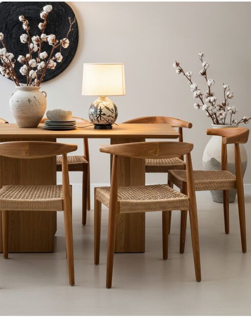 Lot de 2 chaises Soa en teck massif et corde synthétique