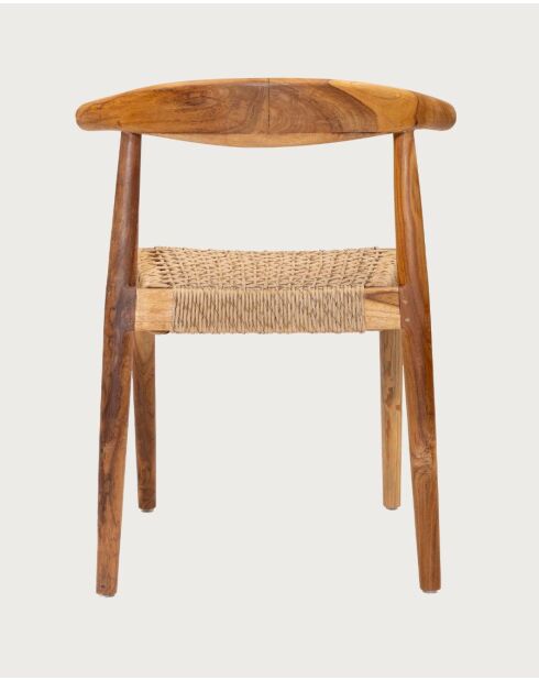 Lot de 2 chaises Soa en teck massif et corde synthétique