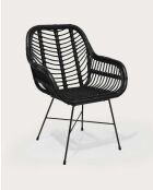 Lot de 4 chaises Myko en rotin noir