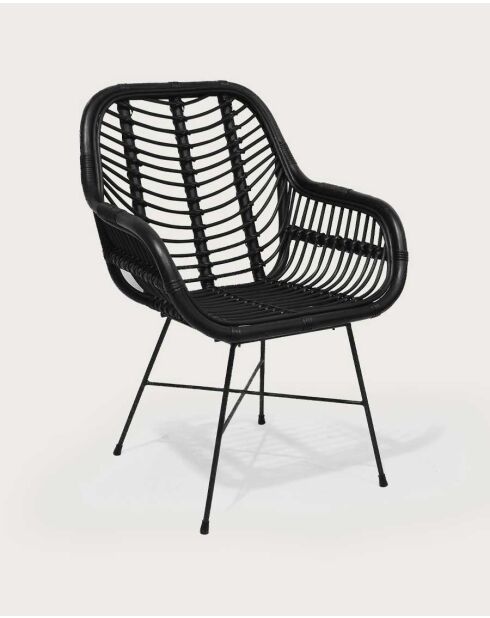 Lot de 4 chaises Myko en rotin noir
