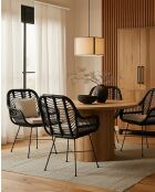 Lot de 4 chaises Myko en rotin noir