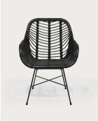 Lot de 4 chaises Myko en rotin noir