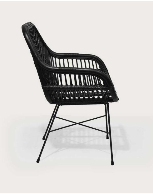 Lot de 4 chaises Myko en rotin noir
