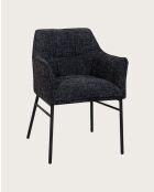 Lot de 4 Chaises chacha en tissu Noir et pieds métal