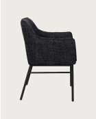 Lot de 4 Chaises chacha en tissu Noir et pieds métal