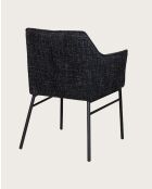 Lot de 4 Chaises chacha en tissu Noir et pieds métal