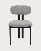 Lot de 4 chaises Zuno en tissu grise et pieds métal