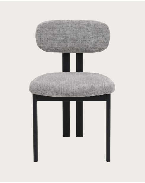 Lot de 4 chaises Zuno en tissu grise et pieds métal