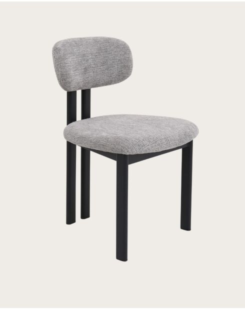Lot de 4 chaises Zuno en tissu grise et pieds métal
