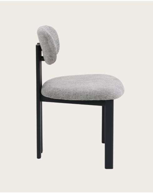 Lot de 4 chaises Zuno en tissu grise et pieds métal