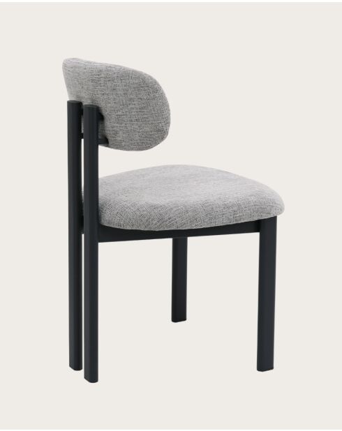 Lot de 4 chaises Zuno en tissu grise et pieds métal