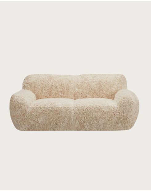 Teddy - Canapé 2 places en tissu fourrure imitation mouton