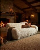 Teddy - Canapé 2 places en tissu fourrure imitation mouton