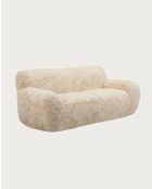 Teddy - Canapé 2 places en tissu fourrure imitation mouton