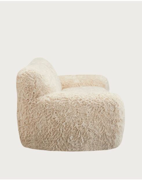 Teddy - Canapé 2 places en tissu fourrure imitation mouton