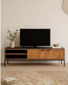 Indra - Meuble tv en teck recyclé bicolore 160 cm