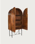 Vorno - Armoire en bois massif de manguier sculptée