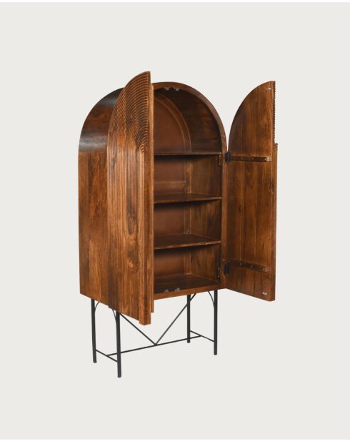 Vorno - Armoire en bois massif de manguier sculptée