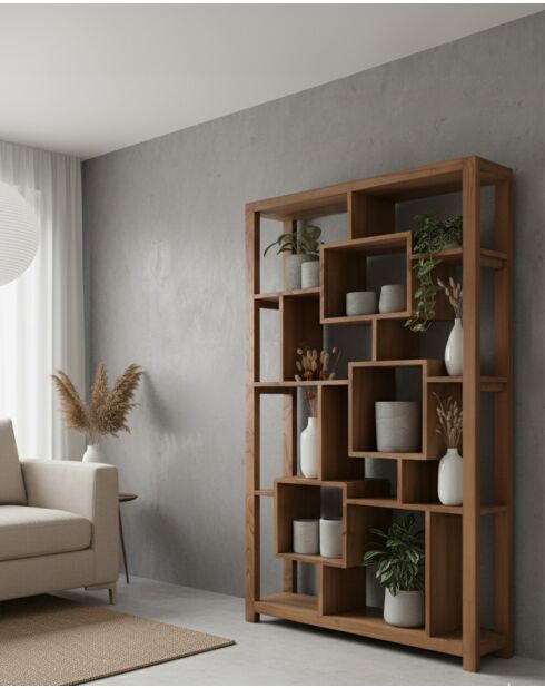 Maze - Étagère en bois massif de Teck