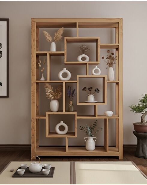 Maze - Étagère en bois massif de Teck