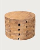 Brickle - Table basse ronde en bois de teck massif