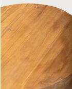 Brickle - Table basse ronde en bois de teck massif