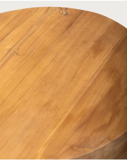 Brickle - Table basse ronde en bois de teck massif