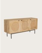 Kali - Buffet en bois et cannage 145 cm