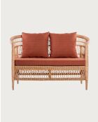 Lusso - Canapé de jardin 2 places en rotin, coussin amovible