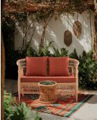 Lusso - Canapé de jardin 2 places en rotin, coussin amovible