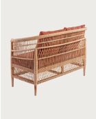 Lusso - Canapé de jardin 2 places en rotin, coussin amovible