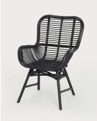Lot de 4 chaises Sapporo en rotin noir