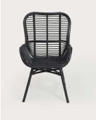 Lot de 4 chaises Sapporo en rotin noir