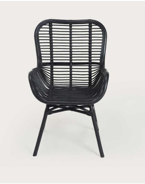 Lot de 4 chaises Sapporo en rotin noir