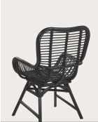 Lot de 4 chaises Sapporo en rotin noir